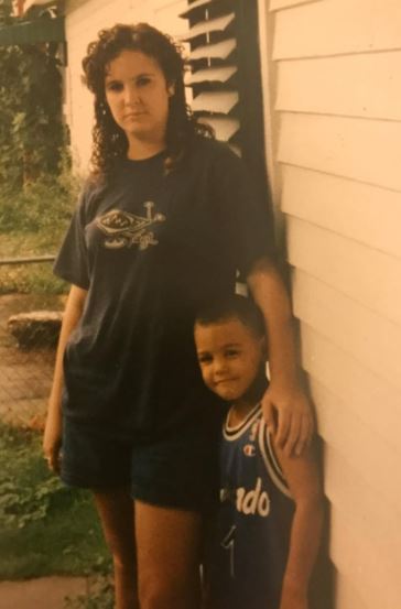 Throwback picture of Heather Kilgore with her son Mike Evans